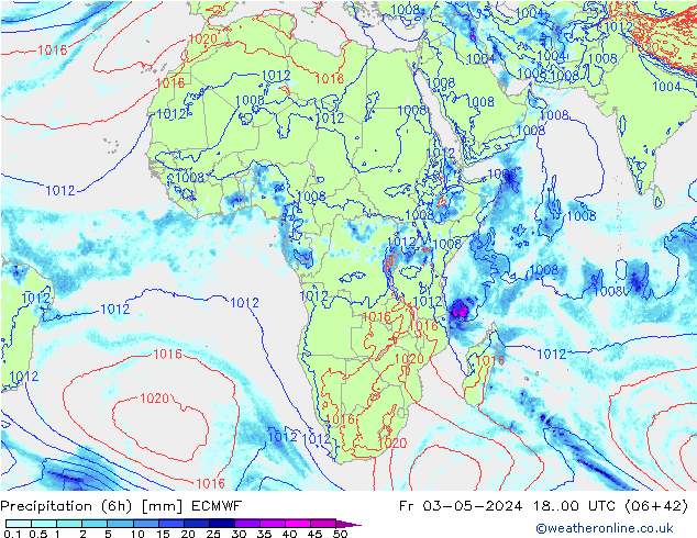 Z500/Rain (+SLP)/Z850 ECMWF Fr 03.05.2024 00 UTC