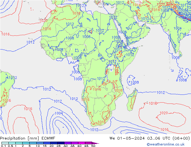 Precipitation ECMWF We 01.05.2024 06 UTC