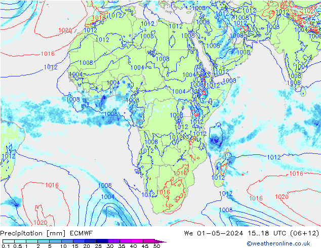 Precipitation ECMWF We 01.05.2024 18 UTC