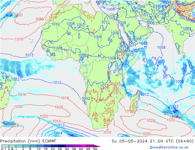 осадки ECMWF Вс 05.05.2024 00 UTC