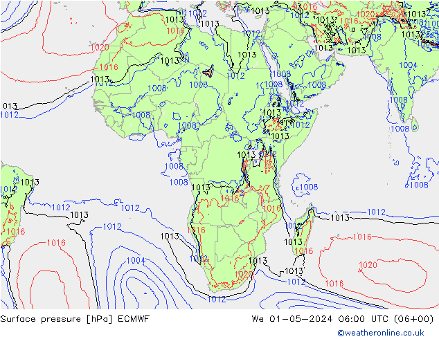 Yer basıncı ECMWF Çar 01.05.2024 06 UTC