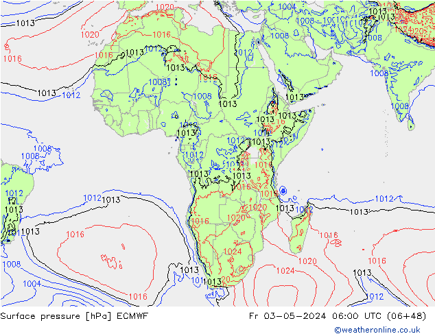 Luchtdruk (Grond) ECMWF vr 03.05.2024 06 UTC