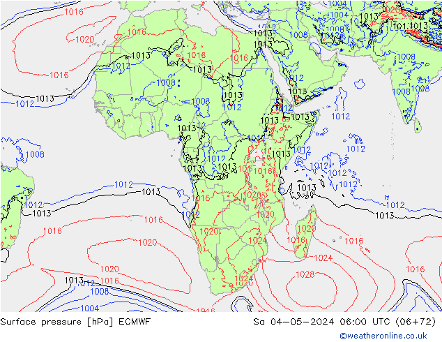 Surface pressure ECMWF Sa 04.05.2024 06 UTC