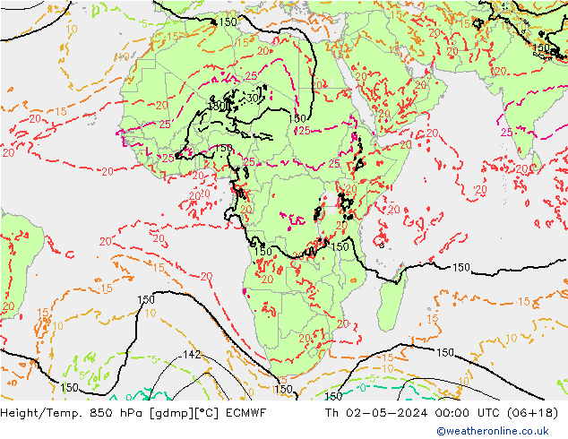 Z500/Rain (+SLP)/Z850 ECMWF Th 02.05.2024 00 UTC