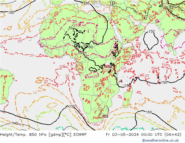 Z500/Rain (+SLP)/Z850 ECMWF Fr 03.05.2024 00 UTC