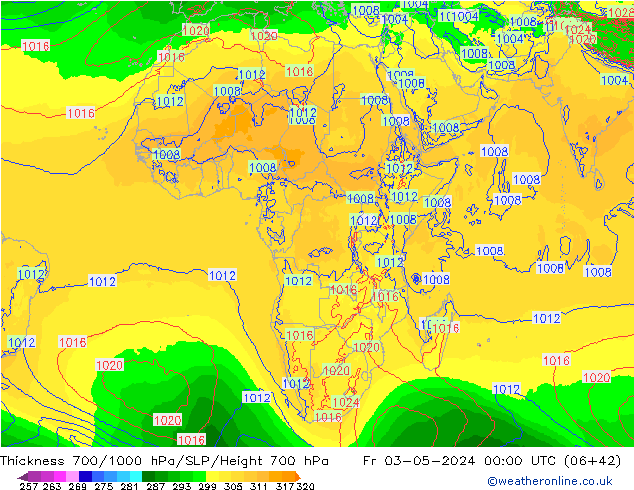 Thck 700-1000 hPa ECMWF Fr 03.05.2024 00 UTC