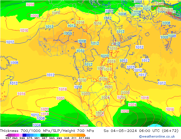 Thck 700-1000 hPa ECMWF Sa 04.05.2024 06 UTC