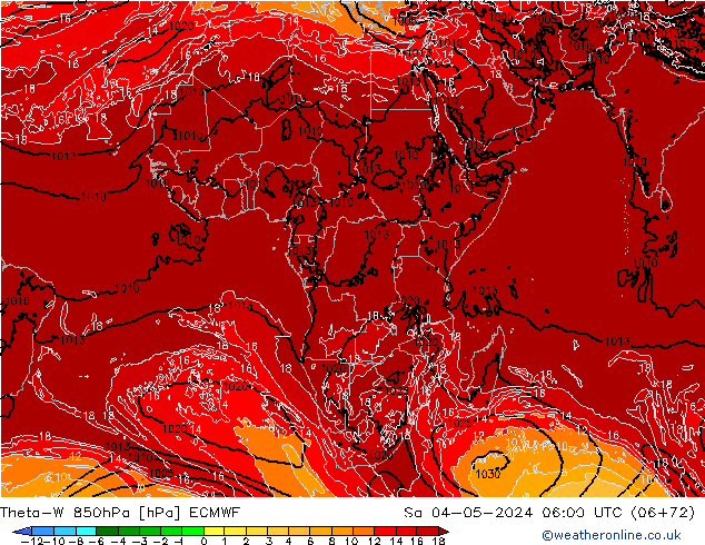 Theta-W 850hPa ECMWF Sa 04.05.2024 06 UTC