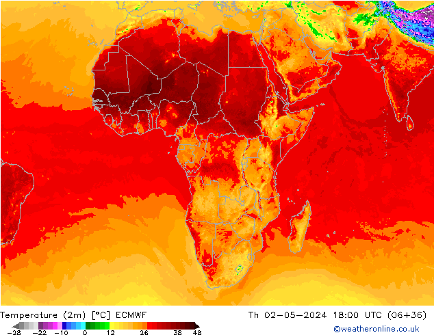 Temperature (2m) ECMWF Čt 02.05.2024 18 UTC