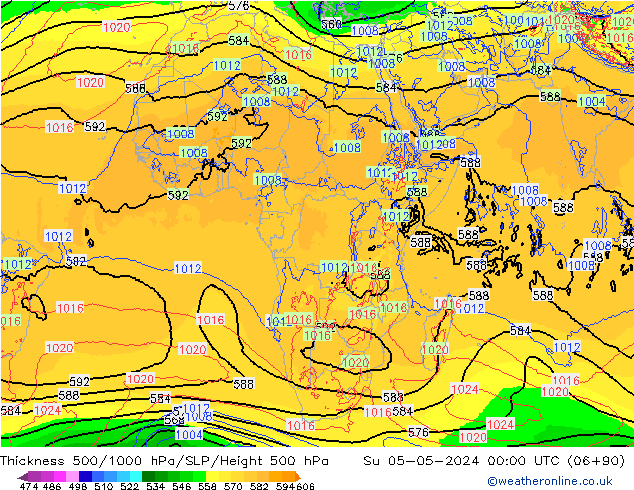 Thck 500-1000hPa ECMWF Ne 05.05.2024 00 UTC