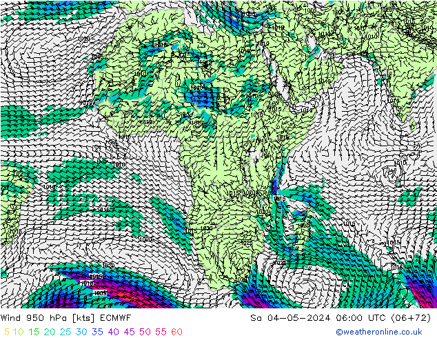 Wind 950 hPa ECMWF Sa 04.05.2024 06 UTC