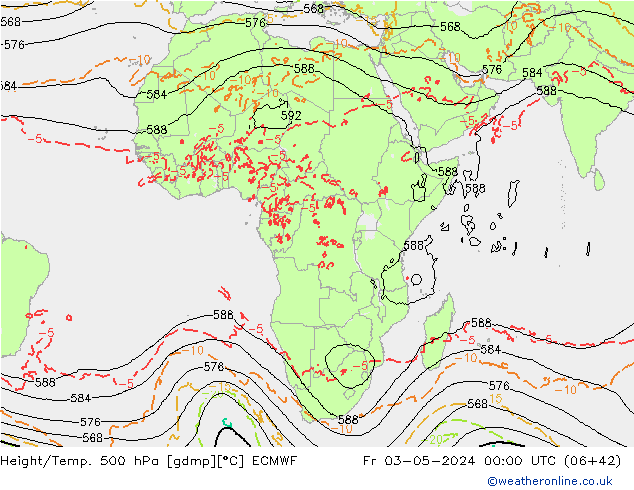 Z500/Rain (+SLP)/Z850 ECMWF ven 03.05.2024 00 UTC