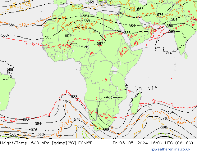 Z500/Rain (+SLP)/Z850 ECMWF pt. 03.05.2024 18 UTC