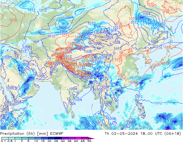 Z500/Rain (+SLP)/Z850 ECMWF  02.05.2024 00 UTC