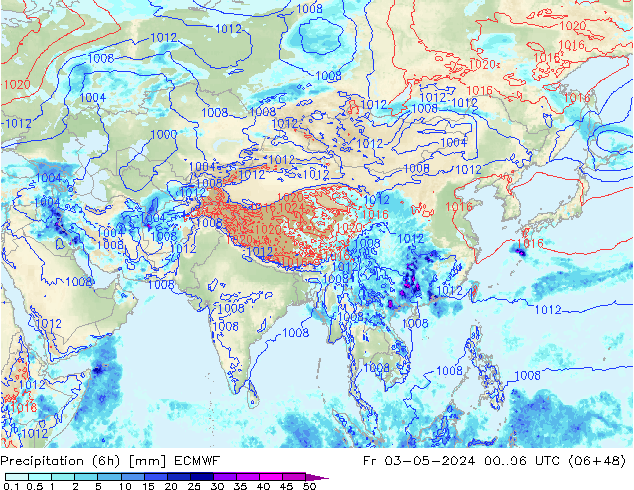 Z500/Rain (+SLP)/Z850 ECMWF ven 03.05.2024 06 UTC