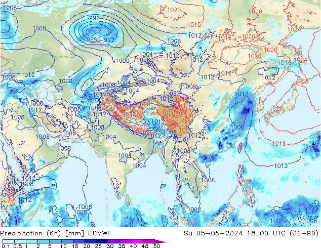 Z500/Rain (+SLP)/Z850 ECMWF Su 05.05.2024 00 UTC