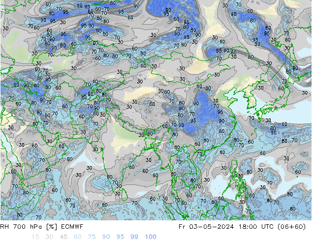 RH 700 hPa ECMWF Fr 03.05.2024 18 UTC