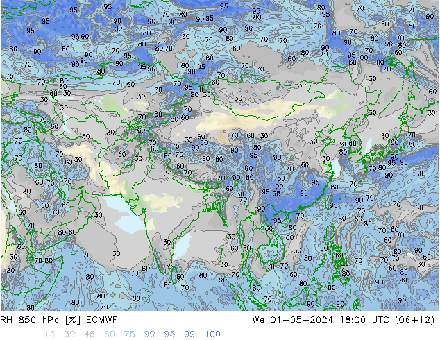 RH 850 hPa ECMWF We 01.05.2024 18 UTC