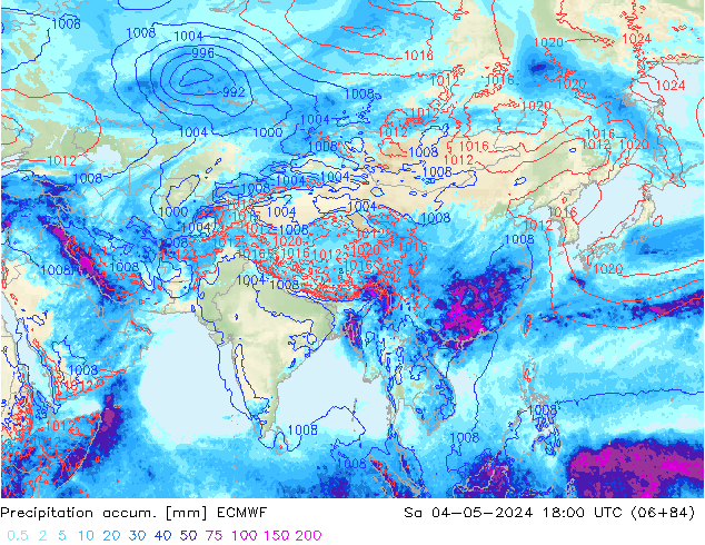 Precipitation accum. ECMWF Sa 04.05.2024 18 UTC