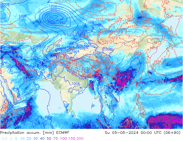 Precipitation accum. ECMWF Su 05.05.2024 00 UTC