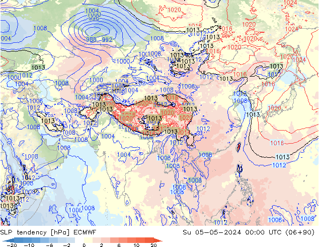 SLP tendency ECMWF Su 05.05.2024 00 UTC