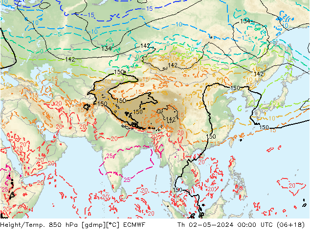 Z500/Rain (+SLP)/Z850 ECMWF  02.05.2024 00 UTC