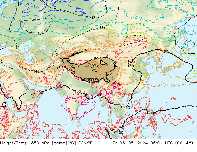 Z500/Rain (+SLP)/Z850 ECMWF ven 03.05.2024 06 UTC