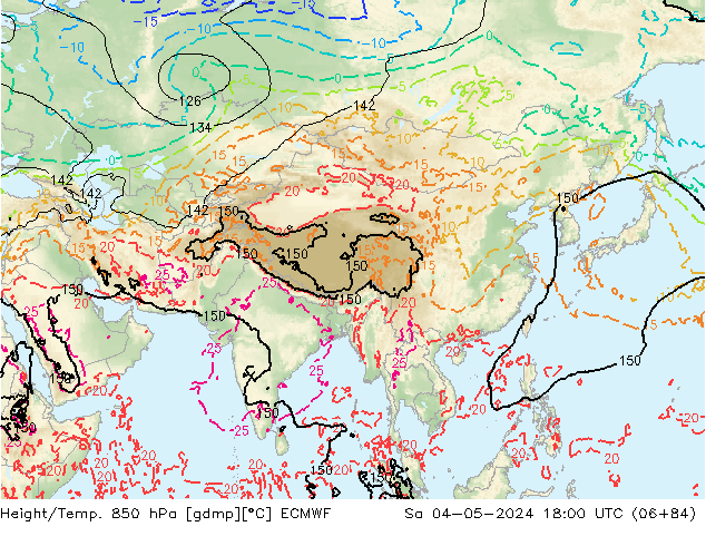 Z500/Rain (+SLP)/Z850 ECMWF Sáb 04.05.2024 18 UTC