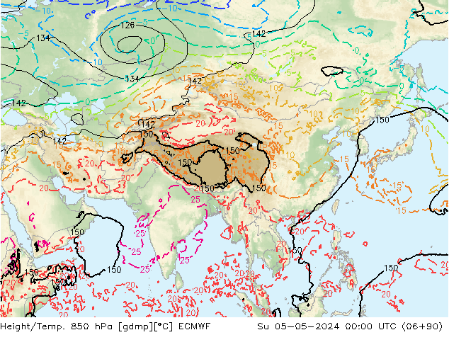 Z500/Rain (+SLP)/Z850 ECMWF Su 05.05.2024 00 UTC