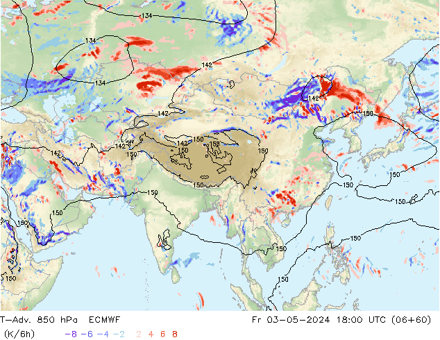 T-Adv. 850 hPa ECMWF  03.05.2024 18 UTC