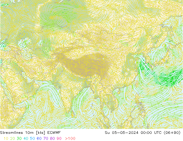 Rüzgar 10m ECMWF Paz 05.05.2024 00 UTC