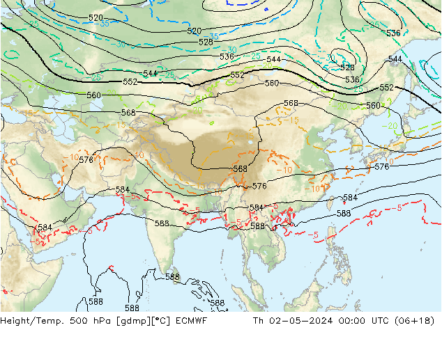 Z500/Rain (+SLP)/Z850 ECMWF jeu 02.05.2024 00 UTC