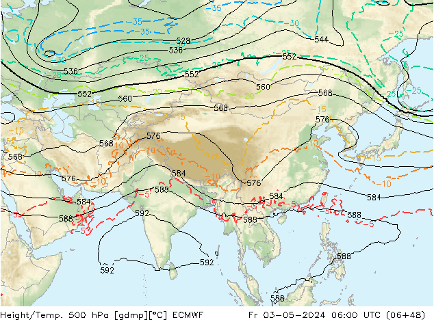 Z500/Rain (+SLP)/Z850 ECMWF pt. 03.05.2024 06 UTC