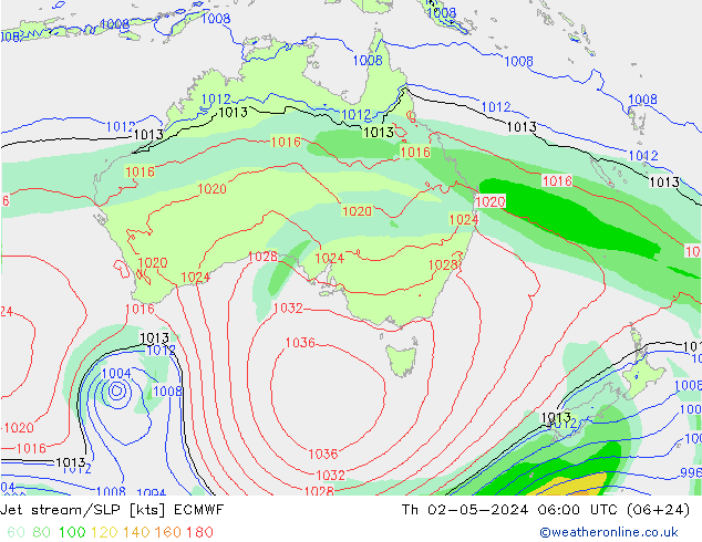 Corriente en chorro ECMWF jue 02.05.2024 06 UTC