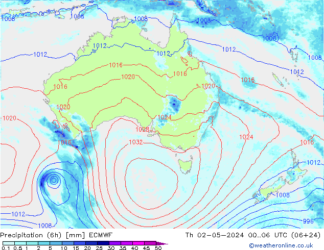 Z500/Rain (+SLP)/Z850 ECMWF Čt 02.05.2024 06 UTC