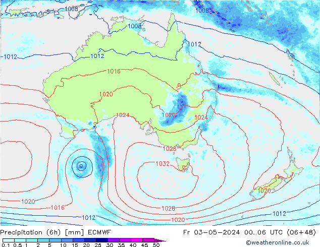 Z500/Rain (+SLP)/Z850 ECMWF vie 03.05.2024 06 UTC