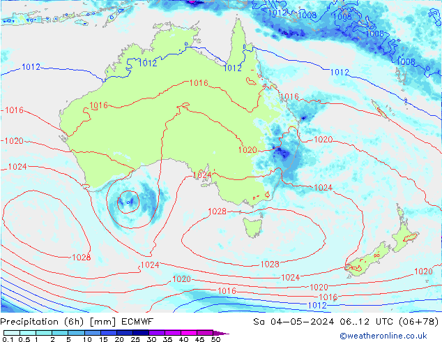 Z500/Rain (+SLP)/Z850 ECMWF sab 04.05.2024 12 UTC