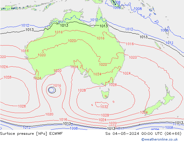 Luchtdruk (Grond) ECMWF za 04.05.2024 00 UTC