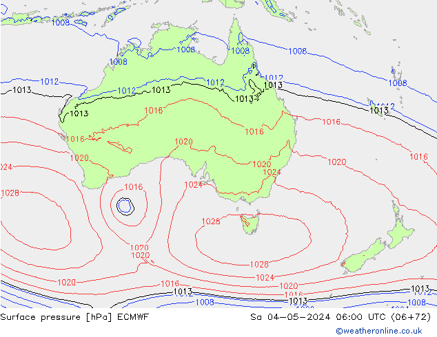 pressão do solo ECMWF Sáb 04.05.2024 06 UTC