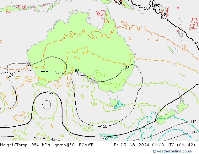 Z500/Rain (+SLP)/Z850 ECMWF ven 03.05.2024 00 UTC