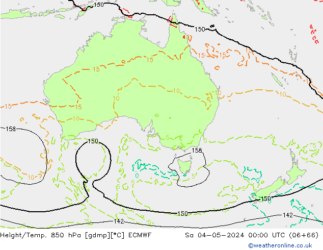 Z500/Rain (+SLP)/Z850 ECMWF sam 04.05.2024 00 UTC