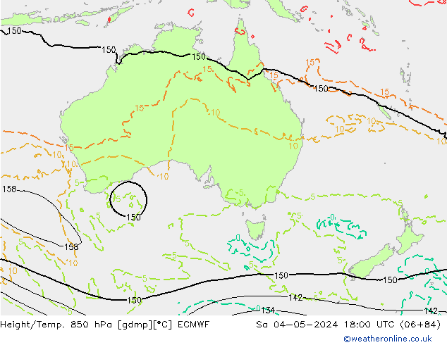 Z500/Yağmur (+YB)/Z850 ECMWF Cts 04.05.2024 18 UTC