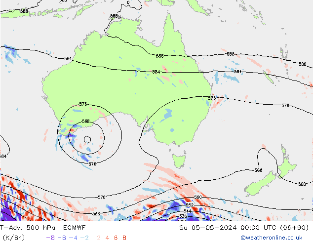 T-Adv. 500 hPa ECMWF dim 05.05.2024 00 UTC