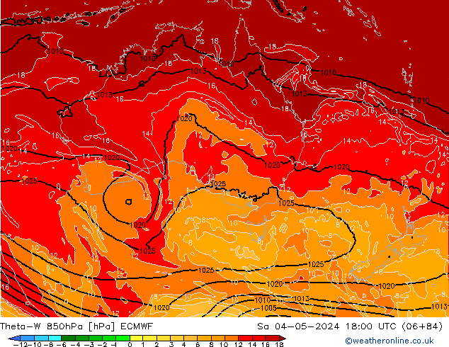 Theta-W 850hPa ECMWF  04.05.2024 18 UTC