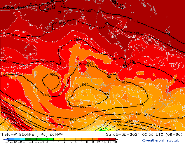 Theta-W 850hPa ECMWF dom 05.05.2024 00 UTC