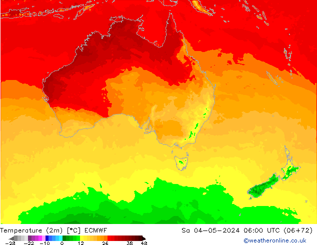 Temperatura (2m) ECMWF Sáb 04.05.2024 06 UTC