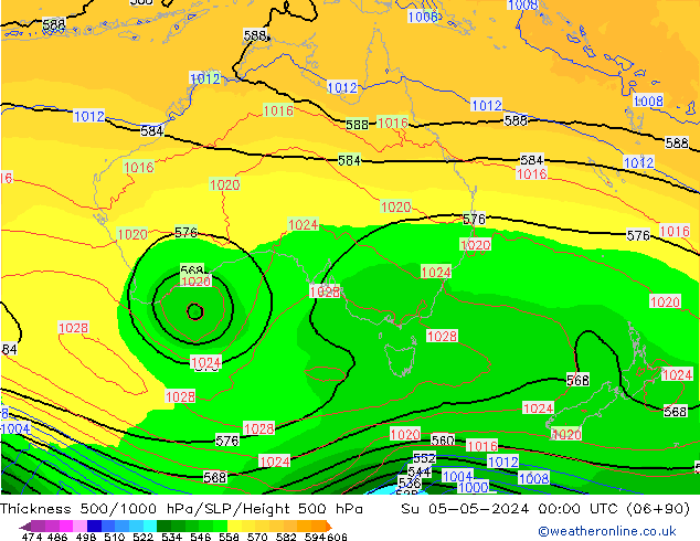 Thck 500-1000hPa ECMWF Su 05.05.2024 00 UTC