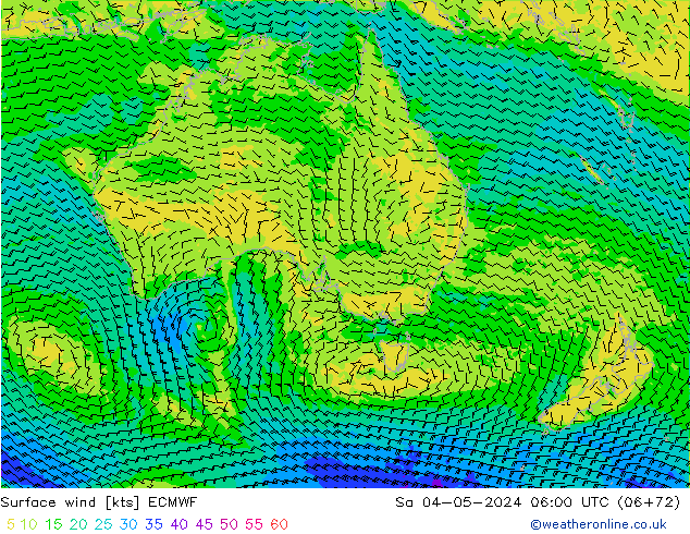 Vento 10 m ECMWF Sáb 04.05.2024 06 UTC