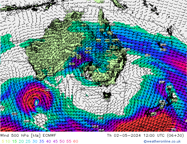 Wind 500 hPa ECMWF do 02.05.2024 12 UTC