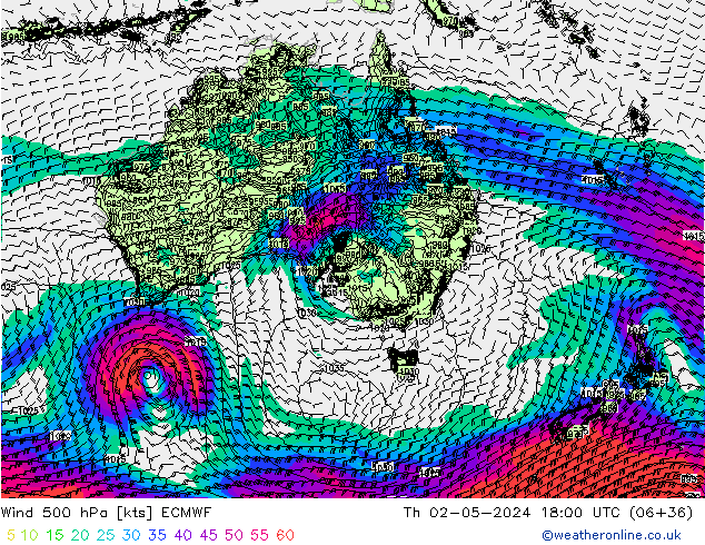 Wind 500 hPa ECMWF do 02.05.2024 18 UTC